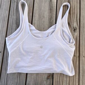 White lululemon cropped align tank in white.
